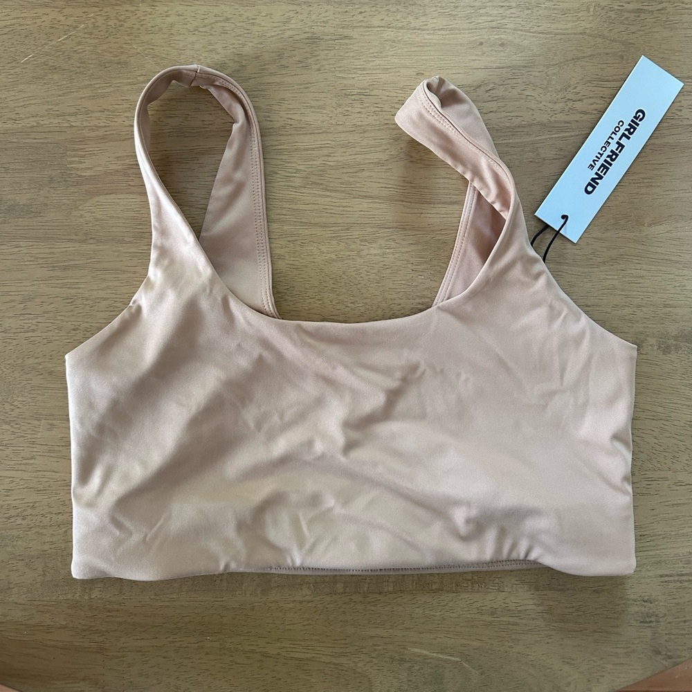 Girlfriend collective scoop bralette in suede